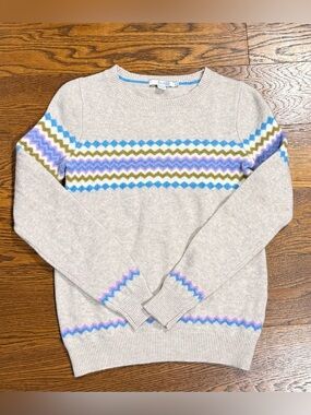 Boden Edie Fair Isle Knit Women’s Crewneck Sweater Size US 6 UK 10 EUC 100% Wool